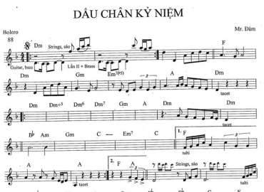 Dấu Chân Kỷ Niệm sheet nhạc đệm