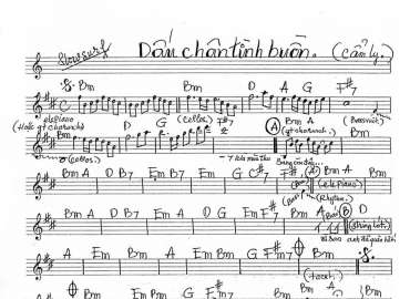 Dấu Chân Tình Buồn sheet nhạc đệm