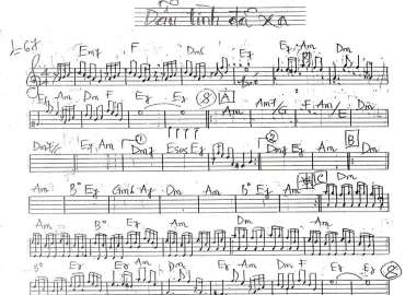 Dẫu Tình Đã Xa sheet nhạc đệm