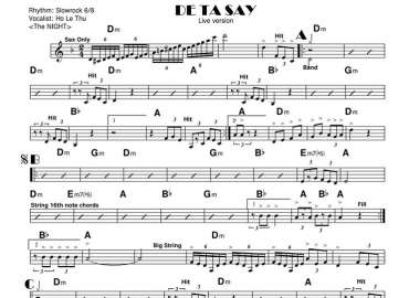 Để Ta Say Saxo sheet nhạc đệm