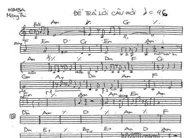 Để Trẻ Lời Câu Hỏi sheet nhạc đệm