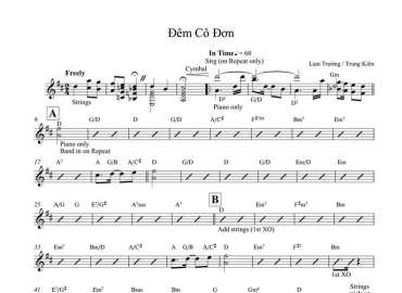 Đêm Cô Đơn sheet nhạc đệm