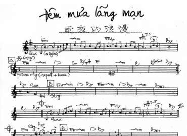Đêm Mưa Lãng Mạn sheet nhạc đệm
