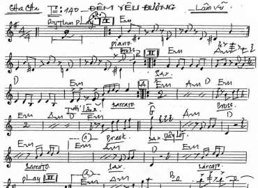 Đêm Yêu Đương sheet nhạc đệm