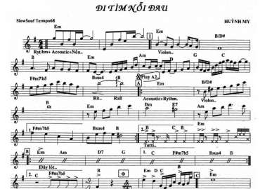 Đi Tìm Nỗi Đau sheet nhạc đệm