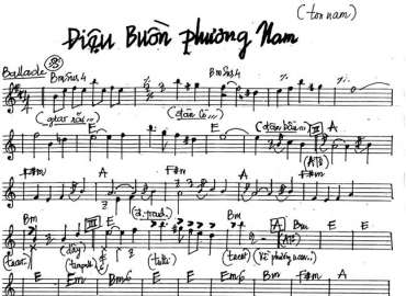 Điệu Buồn Phương Nam sheet nhạc đệm