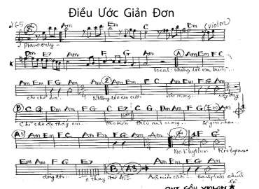 Điều Ước Giản Đơn sheet nhạc đệm
