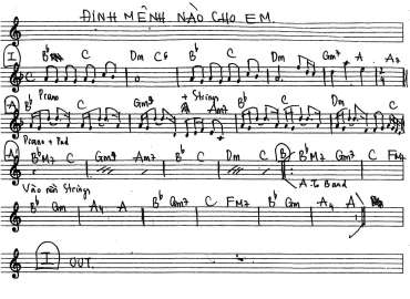 Định Mệnh Nào Cho Em sheet nhạc đệm