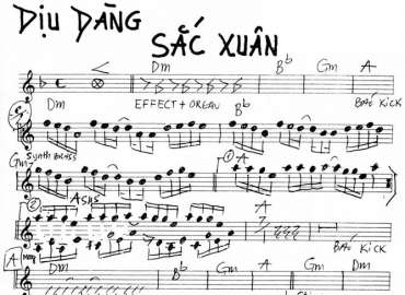Dịu Dàng Sắc Xuân sheet nhạc đệm