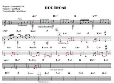 Độc Thoại sheet nhạc đệm