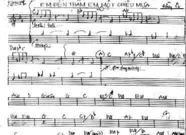 Em Đến Thăm Em Một Chiều Mưa sheet nhạc đệm