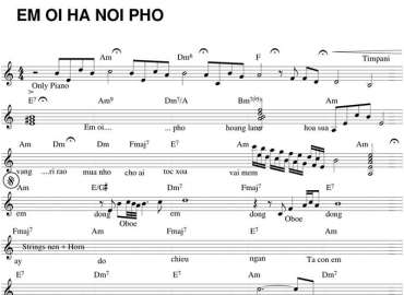 Em Ơi Hà Nội Phố sheet nhạc đệm
