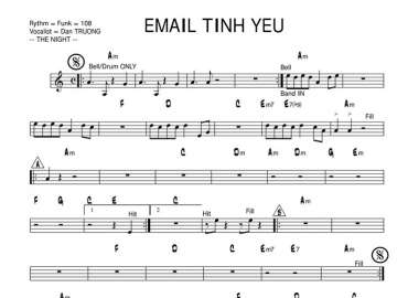 Email Tình Yêu sheet nhạc đệm
