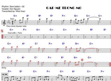 Gặp Mẹ Trong Mơ sheet nhạc đệm
