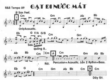 Gạt Đi Nước Mắt sheet nhạc đệm