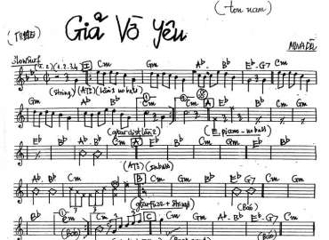 Giả Vờ Yêu sheet nhạc đệm