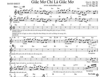 Giấc Mơ Chỉ Là Giấc Mơ sheet nhạc đệm