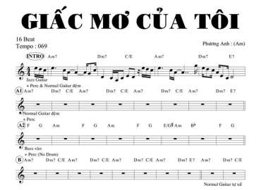 Giấc Mơ Của Tôi sheet nhạc đệm