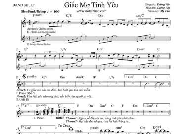 Giấc Mơ Tình Yêu sheet nhạc đệm