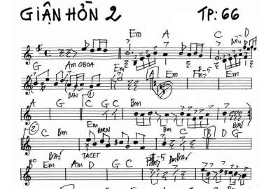 Giận Hờn 2 sheet nhạc đệm