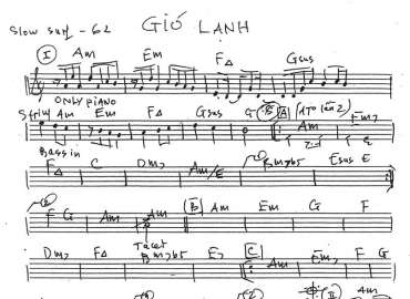 Gió Lạnh sheet nhạc đệm