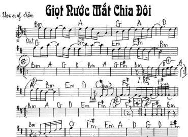Giọt Nước Mắt Chia Đôi sheet nhạc đệm