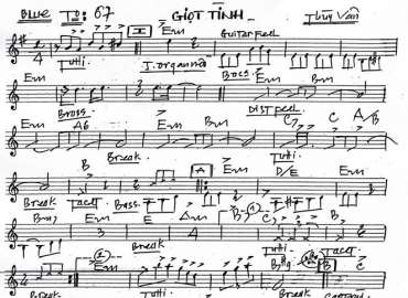 Giọt Tình sheet nhạc đệm