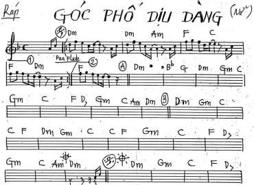 Góc Phố Dịu Dàng sheet nhạc đệm
