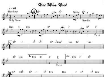Hai Mùa Noel sheet nhạc đệm
