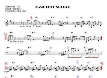 Hạnh Phúc Nỗi Đau sheet nhạc đệm