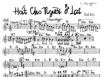 Hát Cho Người Ở Lại sheet nhạc đệm