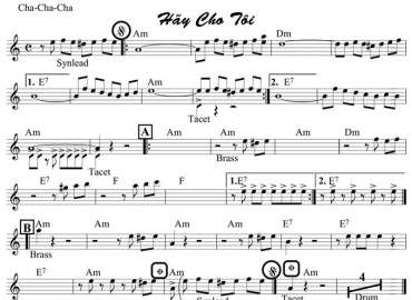 Hãy Cho Tôi sheet nhạc đệm