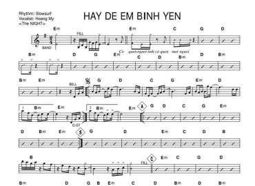 Hãy Để Em Bình Yên sheet nhạc đệm