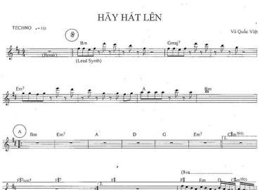 Hãy Hát Lên sheet nhạc đệm