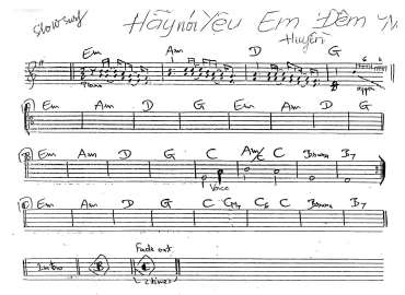 Hãy Nói Yêu Em Đêm Nay sheet nhạc đệm