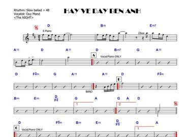 Hãy Về Đây Bên Anh sheet nhạc đệm
