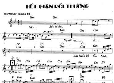Hết Giận Rồi Thương sheet nhạc đệm