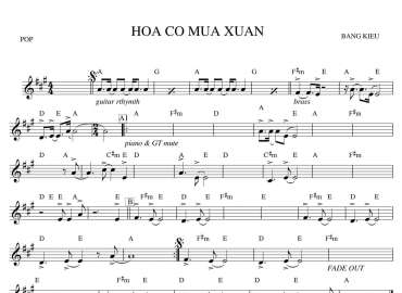 Hoa Cỏ Mùa Xuân sheet nhạc đệm