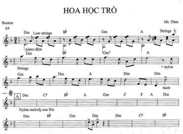 Hoa Học Trò sheet nhạc đệm