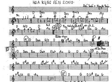 Hoa Rụng Ven Sông sheet nhạc đệm