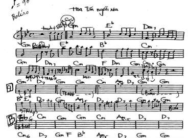 Hoa Tím Người Xưa sheet nhạc đệm