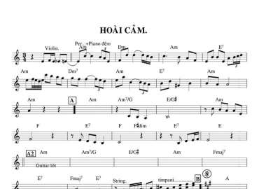 Hoài Cảm sheet nhạc đệm