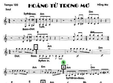 Hoàng Tử Trong Mơ Remix sheet nhạc đệm