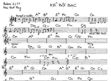 Kẻ Bội Bạc sheet nhạc đệm