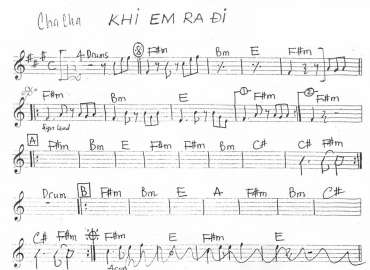 Khi Em Ra Đi sheet nhạc đệm