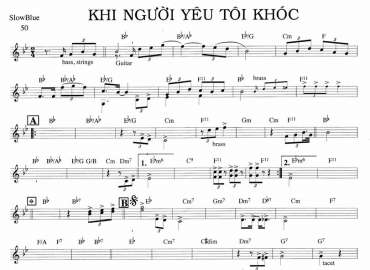 Khi Người Yêu Tôi Khóc sheet nhạc đệm