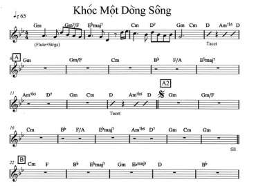 Khóc Một Dòng Sông sheet nhạc đệm