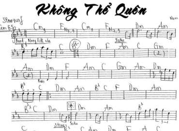 Không Thể Quên sheet nhạc đệm