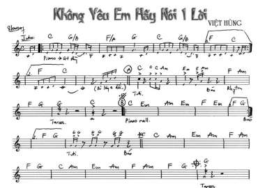 Không Yêu Em Hãy Nói Một Lời sheet nhạc đệm