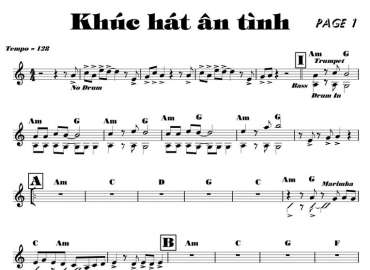 Khúc Hát Ân Tình sheet nhạc đệm